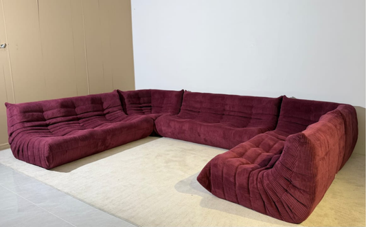 Niedriges Modulsofa-Set in Burgund | DREAMOA