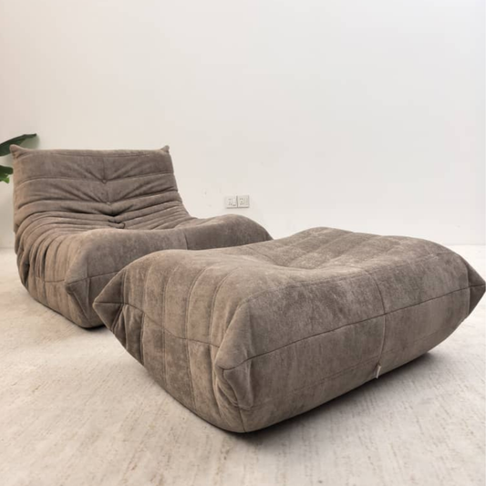 Custom Low Lounge 1 Seater and ottoman