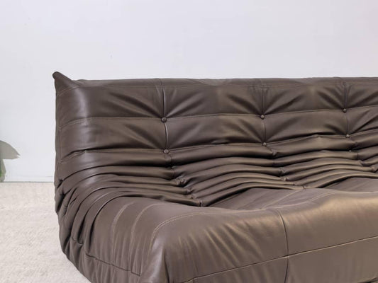 Niedriges 3-Sitzer-Sofa aus Leder | DREAMOA
