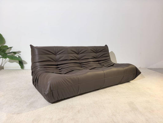 Niedriges 3-Sitzer-Sofa aus Leder | DREAMOA