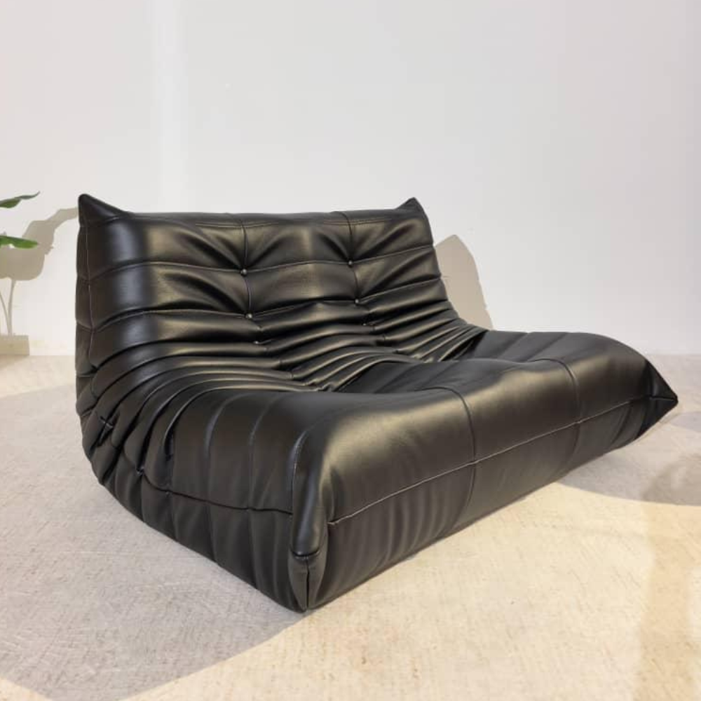 Low Lounge 2-Sitzer Sofa Leder | DREAMOA