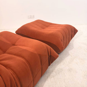 Niedriger Lounge-Modulsessel & Ottoman aus Cord | DREAMOA