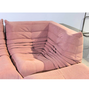 4-teiliges Low-Lounge-Set aus rosa Kord | DREAMOA