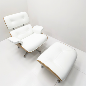 Chefsessel & Ottoman – Skulpturales Leder Lounge-Set | DREAMOA