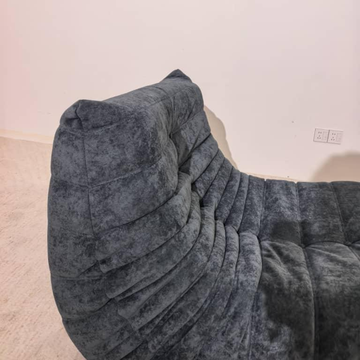 Low Lounge Modular Chair & Ottoman in Suede | DREAMOA