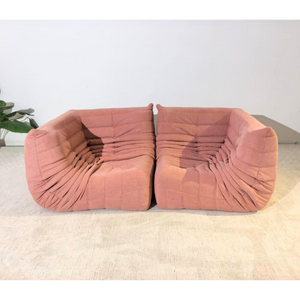 4-teiliges Low-Lounge-Set aus rosa Kord | DREAMOA