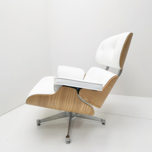 Chefsessel & Ottoman – Skulpturales Leder Lounge-Set | DREAMOA