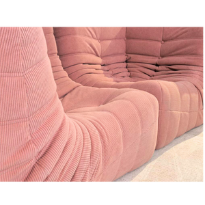 4-teiliges Low-Lounge-Set aus rosa Kord | DREAMOA