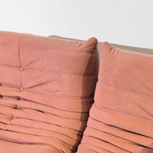 4-teiliges Low-Lounge-Set aus rosa Kord | DREAMOA