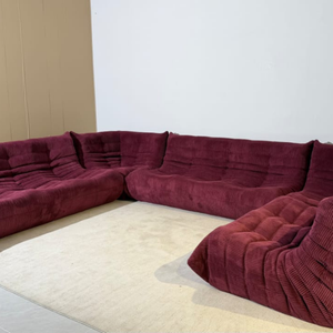 Niedriges Modulsofa-Set in Burgund | DREAMOA