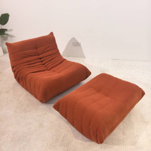 Niedriger Lounge-Modulsessel & Ottoman aus Cord | DREAMOA