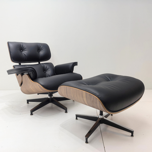 Chefsessel & Ottoman – Skulpturales Leder Lounge-Set | DREAMOA