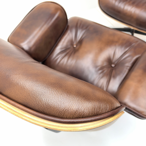 Chefsessel & Ottoman – Skulpturales Leder Lounge-Set | DREAMOA