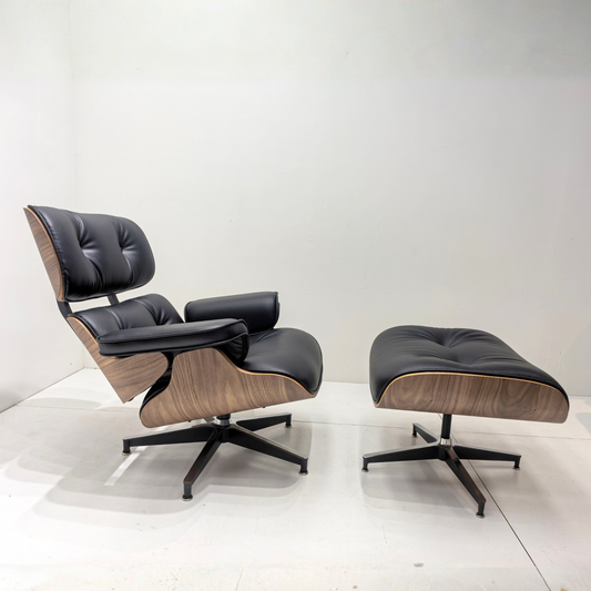 Boss Chair & Ottoman – Sculptural Leather Lounge Set | DREAMOA