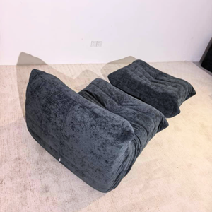 Niedriger Lounge-Sessel und Ottoman aus Wildleder | DREAMOA