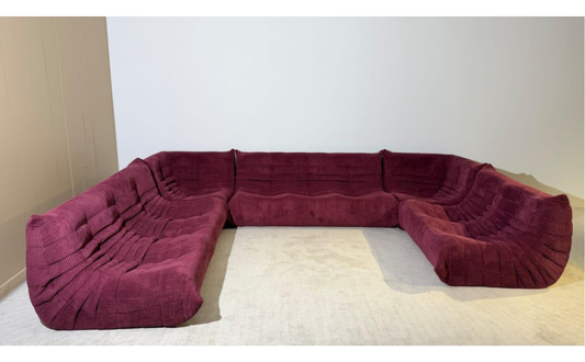 Niedriges Modulsofa-Set in Burgund | DREAMOA