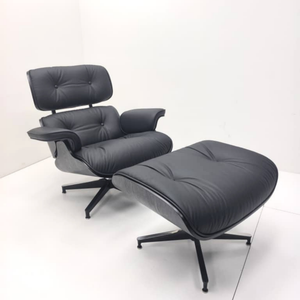 Chefsessel & Ottoman – Skulpturales Leder Lounge-Set | DREAMOA