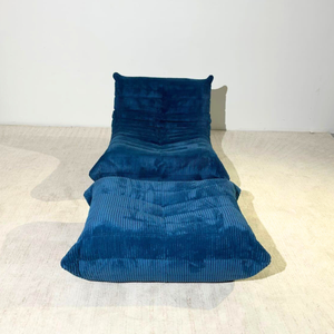Niedriger Lounge-Modulsessel & Ottoman aus Cord | DREAMOA