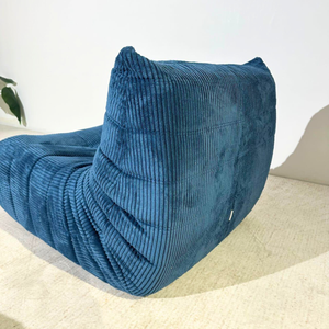 Niedriger Lounge-Modulsessel & Ottoman aus Cord | DREAMOA