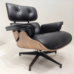 Chefsessel & Ottoman – Skulpturales Leder Lounge-Set | DREAMOA