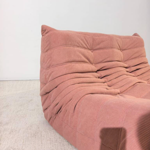 4-teiliges Low-Lounge-Set aus rosa Kord | DREAMOA