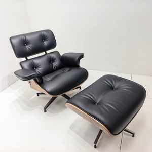 Chefsessel & Ottoman – Skulpturales Leder Lounge-Set | DREAMOA