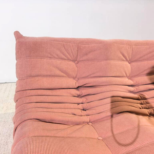 4-teiliges Low-Lounge-Set aus rosa Kord | DREAMOA