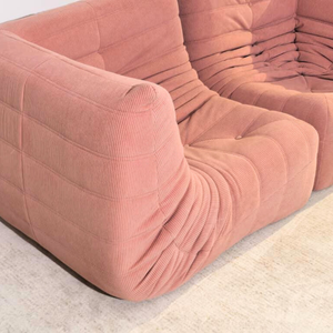 4-teiliges Low-Lounge-Set aus rosa Kord | DREAMOA