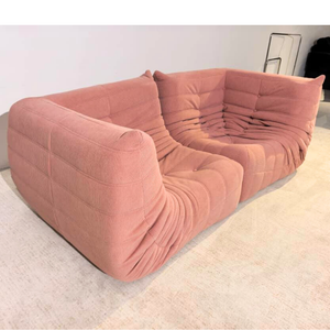 4-teiliges Low-Lounge-Set aus rosa Kord | DREAMOA