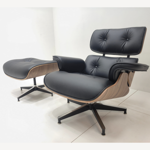 Chefsessel & Ottoman – Skulpturales Leder Lounge-Set | DREAMOA