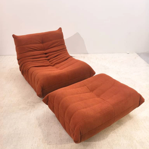 Niedriger Lounge-Modulsessel & Ottoman aus Cord | DREAMOA