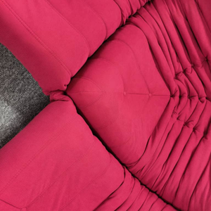 Niedriges Modulares Sofa-Set aus Himbeerfarbenem Cord | DREAMOA