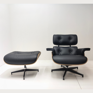 Chefsessel & Ottoman – Skulpturales Leder Lounge-Set | DREAMOA