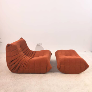 Niedriger Lounge-Modulsessel & Ottoman aus Cord | DREAMOA