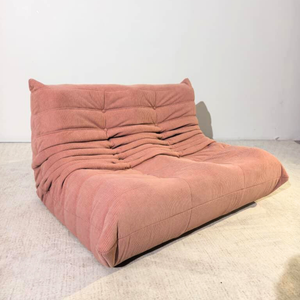 4-teiliges Low-Lounge-Set aus rosa Kord | DREAMOA