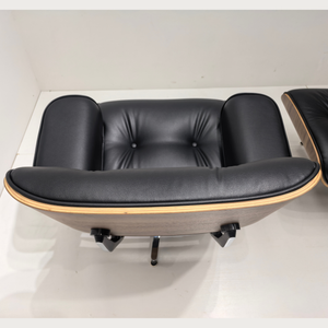 Chefsessel & Ottoman – Skulpturales Leder Lounge-Set | DREAMOA