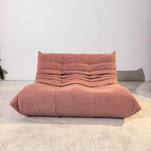 4-teiliges Low-Lounge-Set aus rosa Kord | DREAMOA