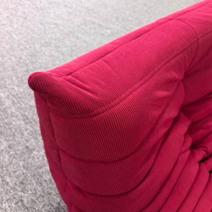 Niedriges Modulares Sofa-Set aus Himbeerfarbenem Cord | DREAMOA