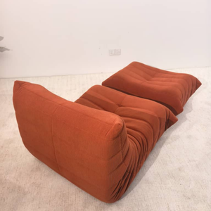 Niedriger Lounge-Modulsessel & Ottoman aus Cord | DREAMOA
