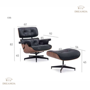 Chefsessel & Ottoman – Skulpturales Leder Lounge-Set | DREAMOA