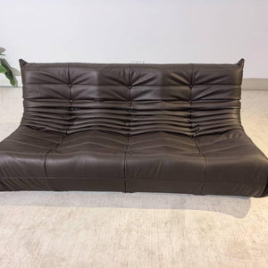 Niedriges 3-Sitzer-Sofa aus Leder | DREAMOA