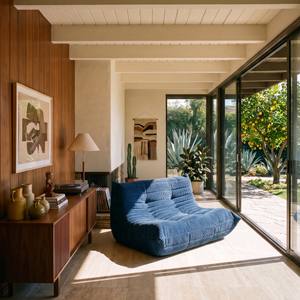 Low Lounge 2-Seat Sofa in Corduroy | DREAMOA