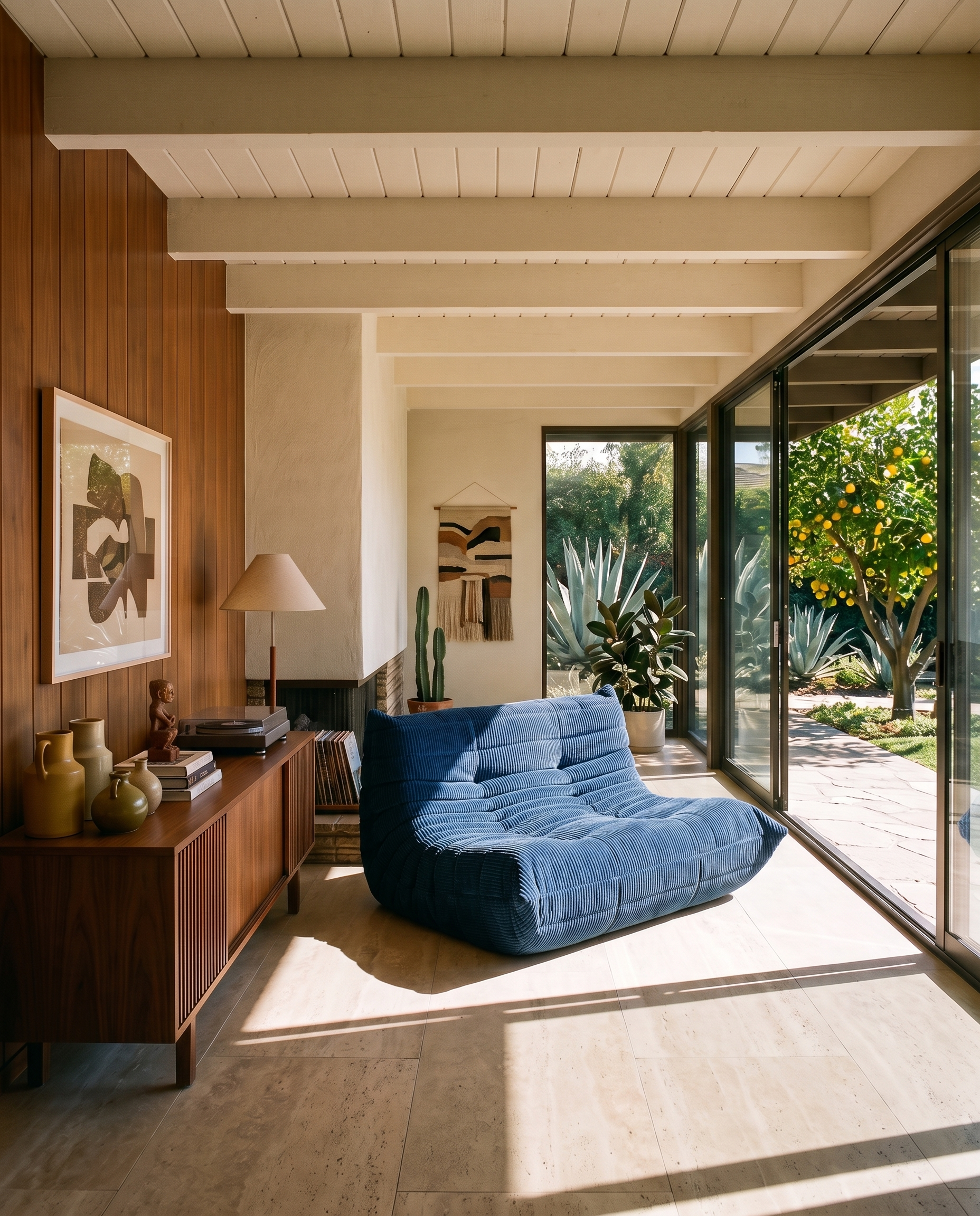 Low Lounge 2-Seat Sofa in Corduroy | DREAMOA