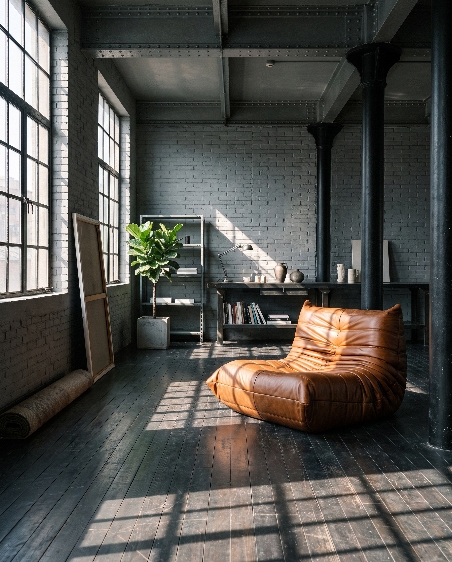 Low Lounge Modulset aus Leder | DREAMOA