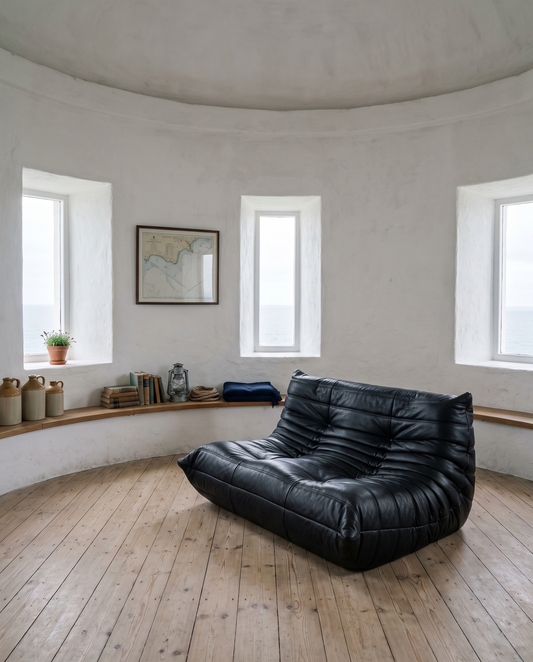 Low Lounge 2-Seat Sofa in Leather | DREAMOA