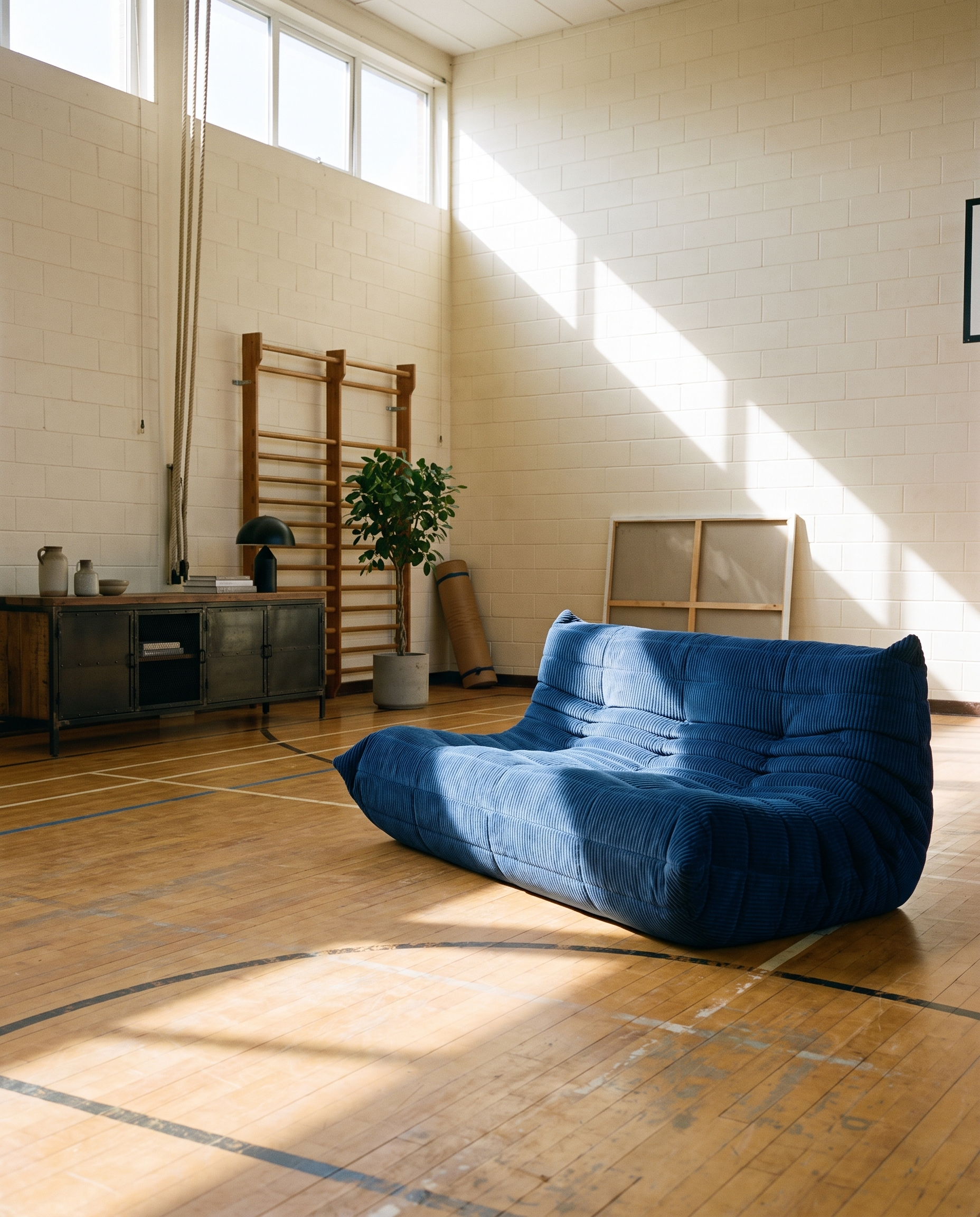 Low Lounge 3-Seat Sofa in Corduroy | DREAMOA
