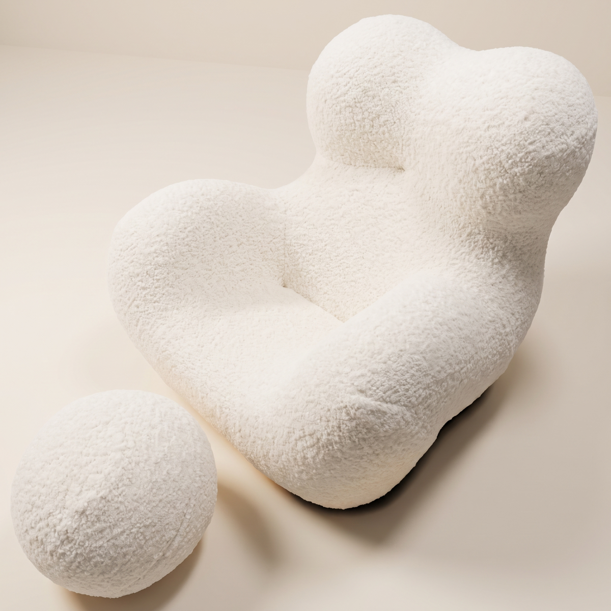 Mama Bouclé Sessel – Skulpturaler Bouclé Akzentstuhl | DREAMOA